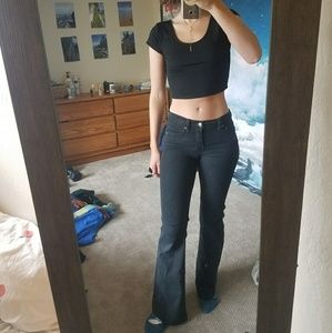 FREE PEOPLE BLACK FLARE JEANS